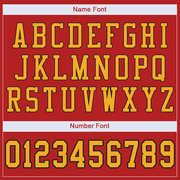 Custom Scarlet Gold-Black Mesh Authentic Football Jersey
