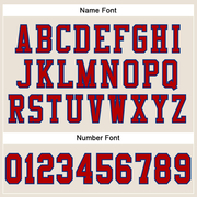 Custom Cream Red-Royal Mesh Authentic Football Jersey