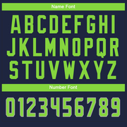 Custom Navy Neon Green-White Mesh Split Fashion Football Jersey