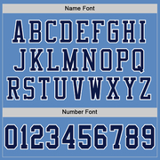 Custom Light Blue Navy-White Mesh Authentic Football Jersey