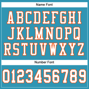 Custom Panther Blue White-Orange Mesh Authentic Football Jersey