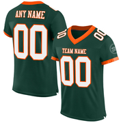 Custom Green White-Orange Mesh Authentic Football Jersey