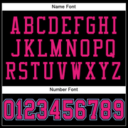 Custom Black Hot Pink-Light Blue Mesh Authentic Football Jersey
