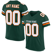 Custom Green White-Orange Mesh Authentic Football Jersey