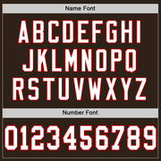 Custom Brown White-Red Mesh Authentic Football Jersey