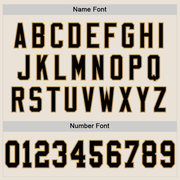 Custom Cream Black-Old Gold Mesh Authentic Throwback Football Jersey