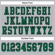 Custom Gray Kelly Green-Black Mesh Authentic Football Jersey