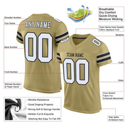 Custom Vegas Gold White-Black Mesh Authentic Football Jersey