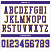 Custom White Purple-Old Gold Mesh Authentic Football Jersey
