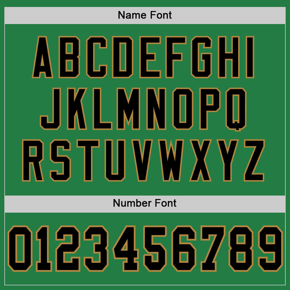 Custom Grass Green Black-Old Gold Mesh Authentic Football Jersey