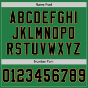 Custom Grass Green Black-Old Gold Mesh Authentic Football Jersey