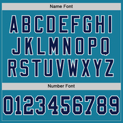 Custom Panther Blue Navy-White Mesh Authentic Throwback Football Jersey