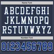 Custom Navy Royal-White Mesh Authentic Football Jersey