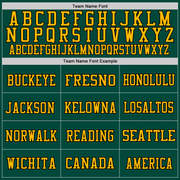 Custom Green Gold-Black Mesh Authentic Throwback Football Jersey