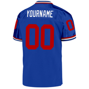 Custom Royal Red-White Mesh Authentic Throwback Football Jersey