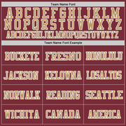 Custom Burgundy Old Gold-White Mesh Authentic Throwback Football Jersey