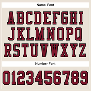 Custom Cream Crimson-Black Mesh Authentic Football Jersey