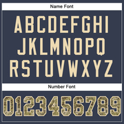 Custom Navy Camo-Cream Mesh Authentic Football Jersey