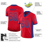 Custom Red Royal-White Mesh Drift Fashion Football Jersey