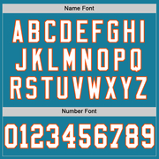 Custom Panther Blue White-Orange Mesh Authentic Throwback Football Jersey