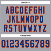 Custom Light Gray Royal-Orange Mesh Authentic Football Jersey