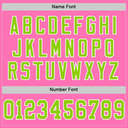 Custom Pink Neon Green-White Mesh Authentic Throwback Football Jersey