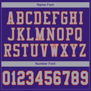 Custom Purple Gray-Orange Mesh Authentic Football Jersey
