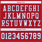 Custom Red White-Royal Mesh Authentic Football Jersey
