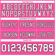 Custom Pink White-Black Mesh Authentic Football Jersey