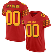 Custom Scarlet Gold-Black Mesh Authentic Football Jersey