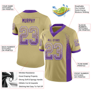 Custom Vegas Gold Purple-White Mesh Drift Fashion Football Jersey