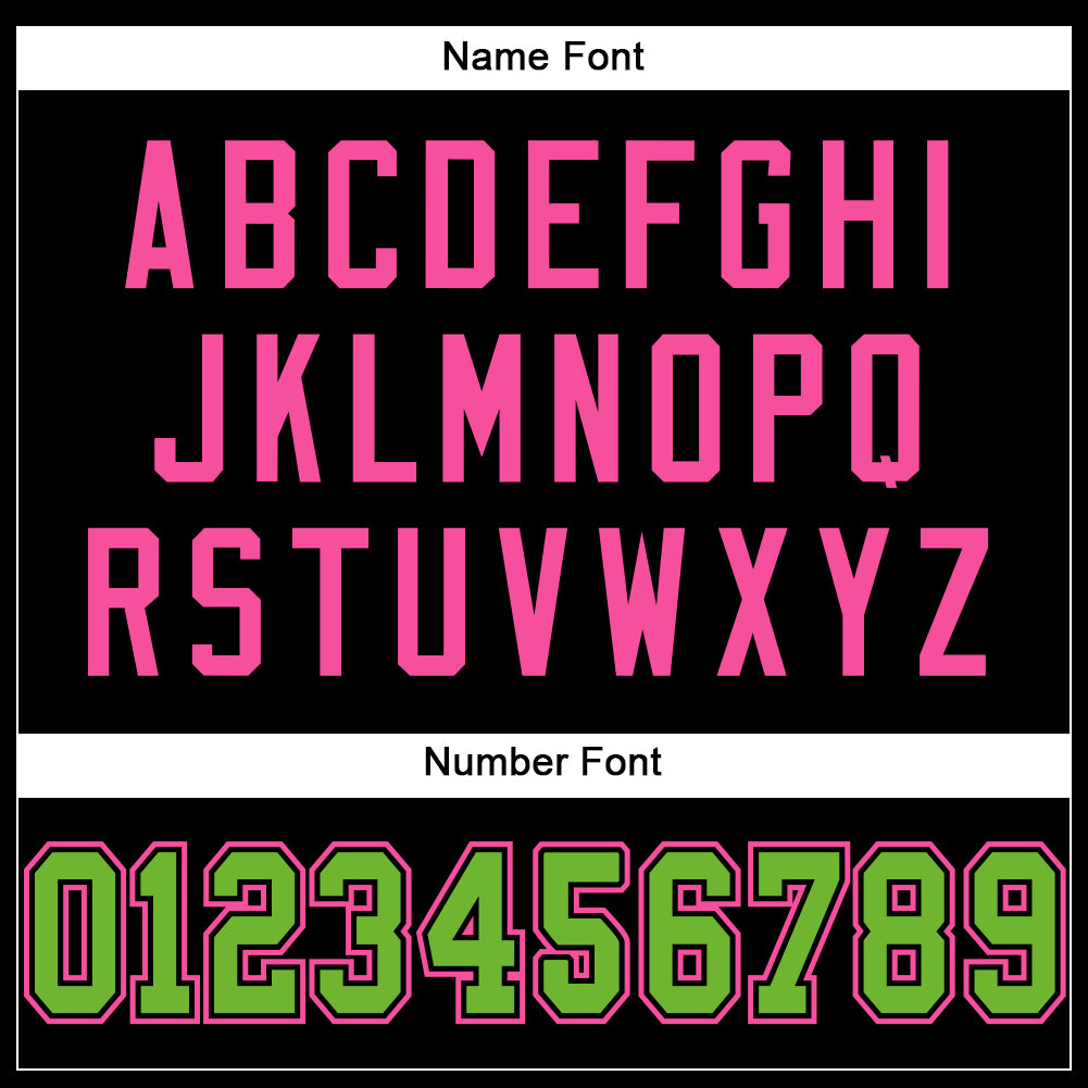Custom Black Neon Green-Pink Mesh Authentic Football Jersey