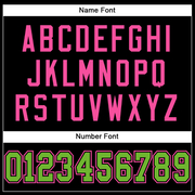 Custom Black Neon Green-Pink Mesh Authentic Football Jersey
