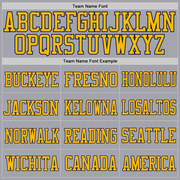 Custom Light Gray Navy-Gold Mesh Authentic Football Jersey