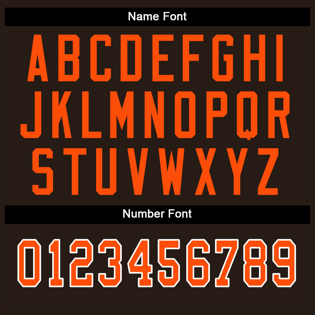 Custom Brown Orange-White Mesh Split Fashion Football Jersey