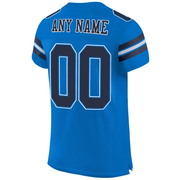 Custom Panther Blue Navy-White Mesh Authentic Football Jersey