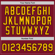 Custom Maroon Gold-Black Authentic Throwback Basketball Jersey