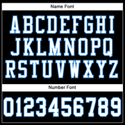 Custom Black White-Powder Blue Mesh Authentic Football Jersey