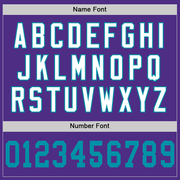 Custom Purple Teal-White Mesh Authentic Throwback Football Jersey