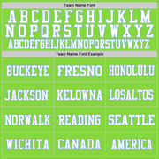 Custom Neon Green White-Light Blue Mesh Authentic Football Jersey