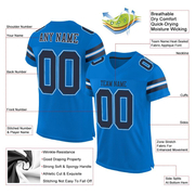 Custom Panther Blue Navy-White Mesh Authentic Football Jersey