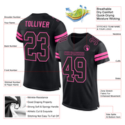 Custom Black Black-Pink Mesh Authentic Football Jersey