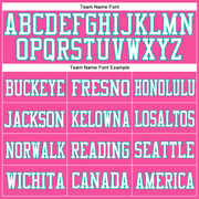 Custom Pink White-Aqua Mesh Authentic Football Jersey