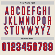 Custom Cream Red-Royal Mesh Authentic Football Jersey