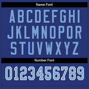 Custom Royal Light Blue-White Mesh Split Fashion Football Jersey