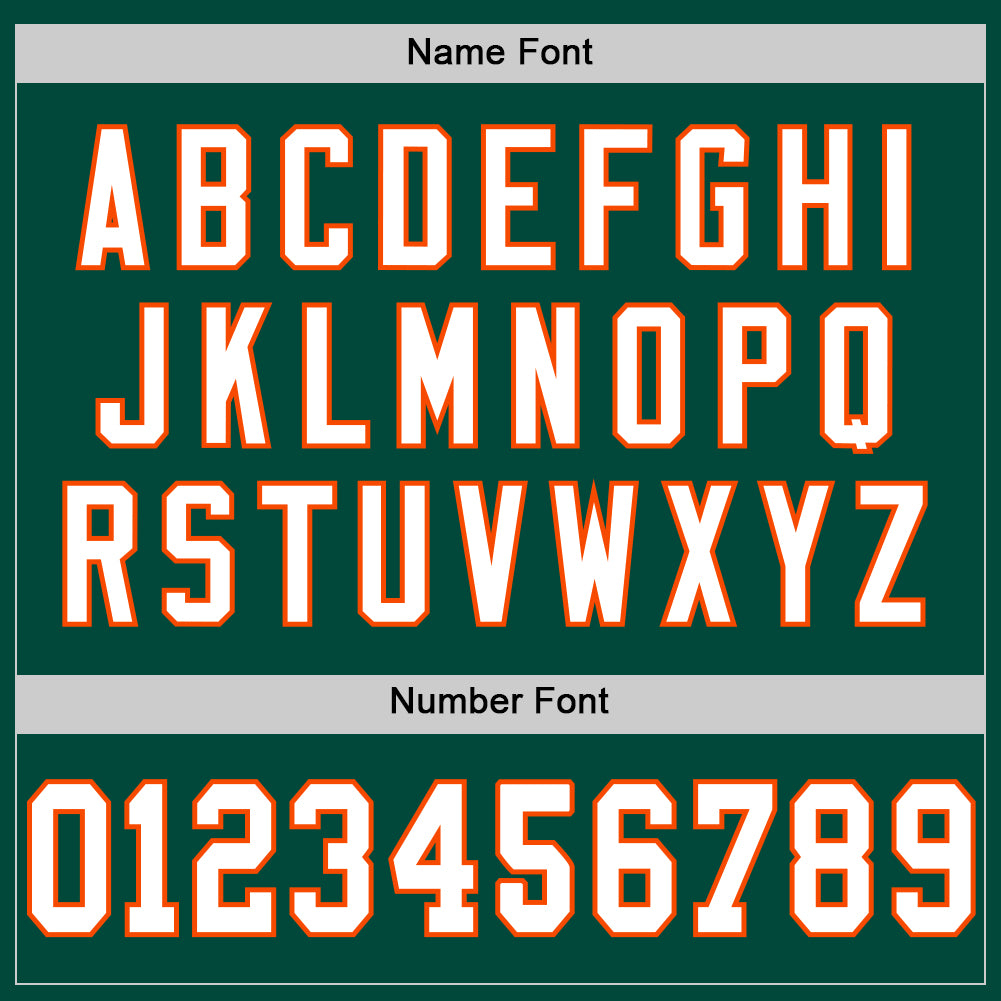 Custom Green White-Orange Mesh Authentic Throwback Football Jersey