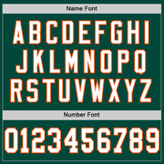 Custom Green White-Orange Mesh Authentic Throwback Football Jersey