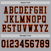 Custom Gray Black-Orange Mesh Authentic Football Jersey