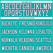 Custom Aqua White-Navy Mesh Authentic Football Jersey