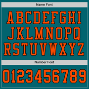 Custom Teal Orange-Black Mesh Authentic Football Jersey
